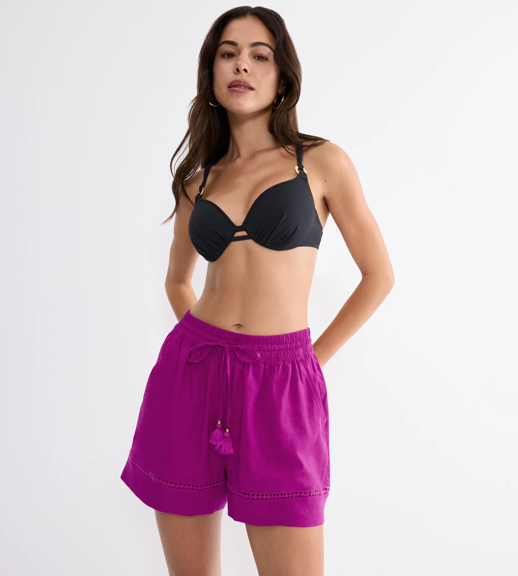 Dámské lněné fuchsiové šortky Triumph Summer Wear Shorts 40