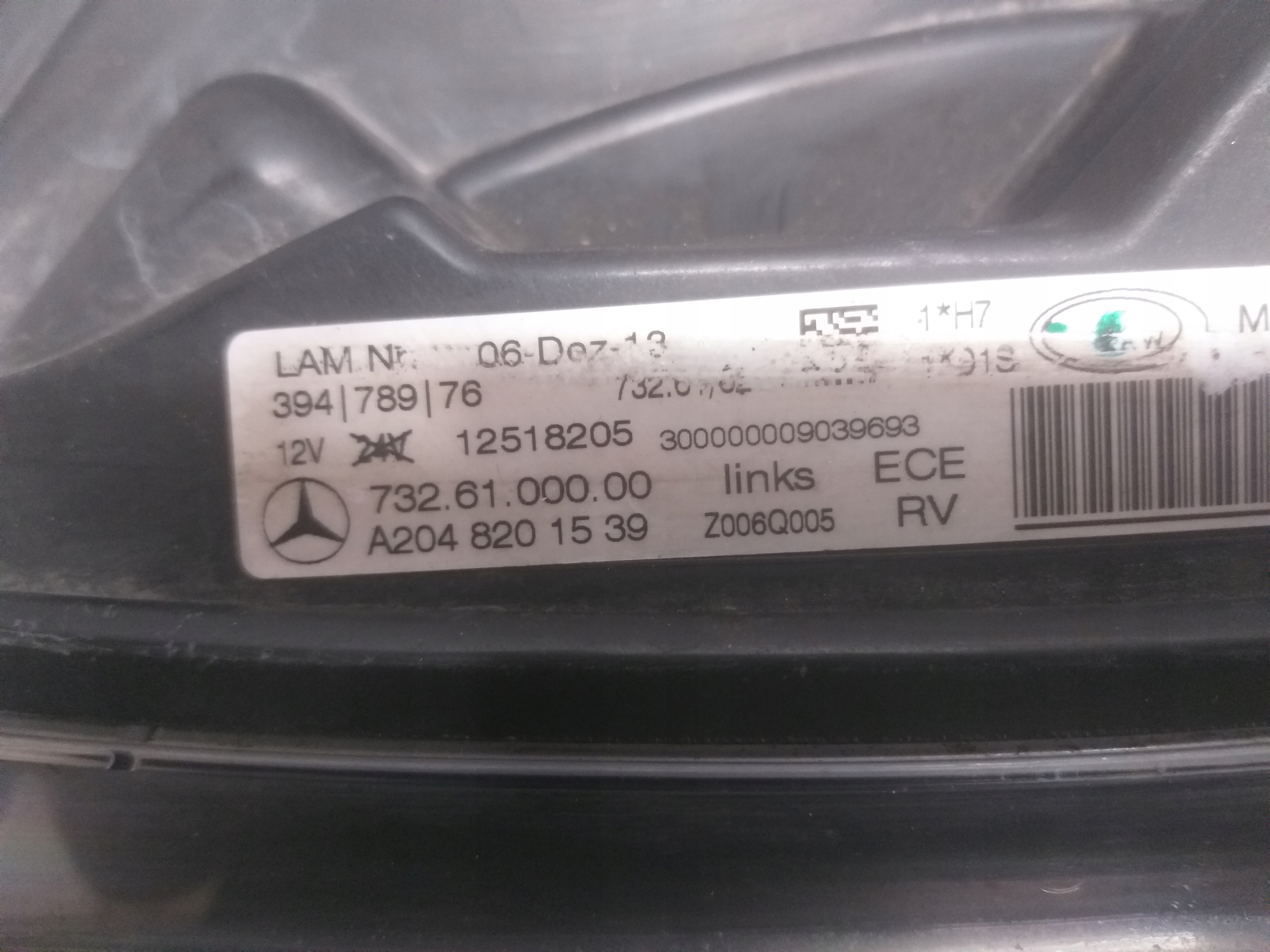 light front left MERCEDES GLK W204 LIFT XENON ILS LED 10- A2048201539