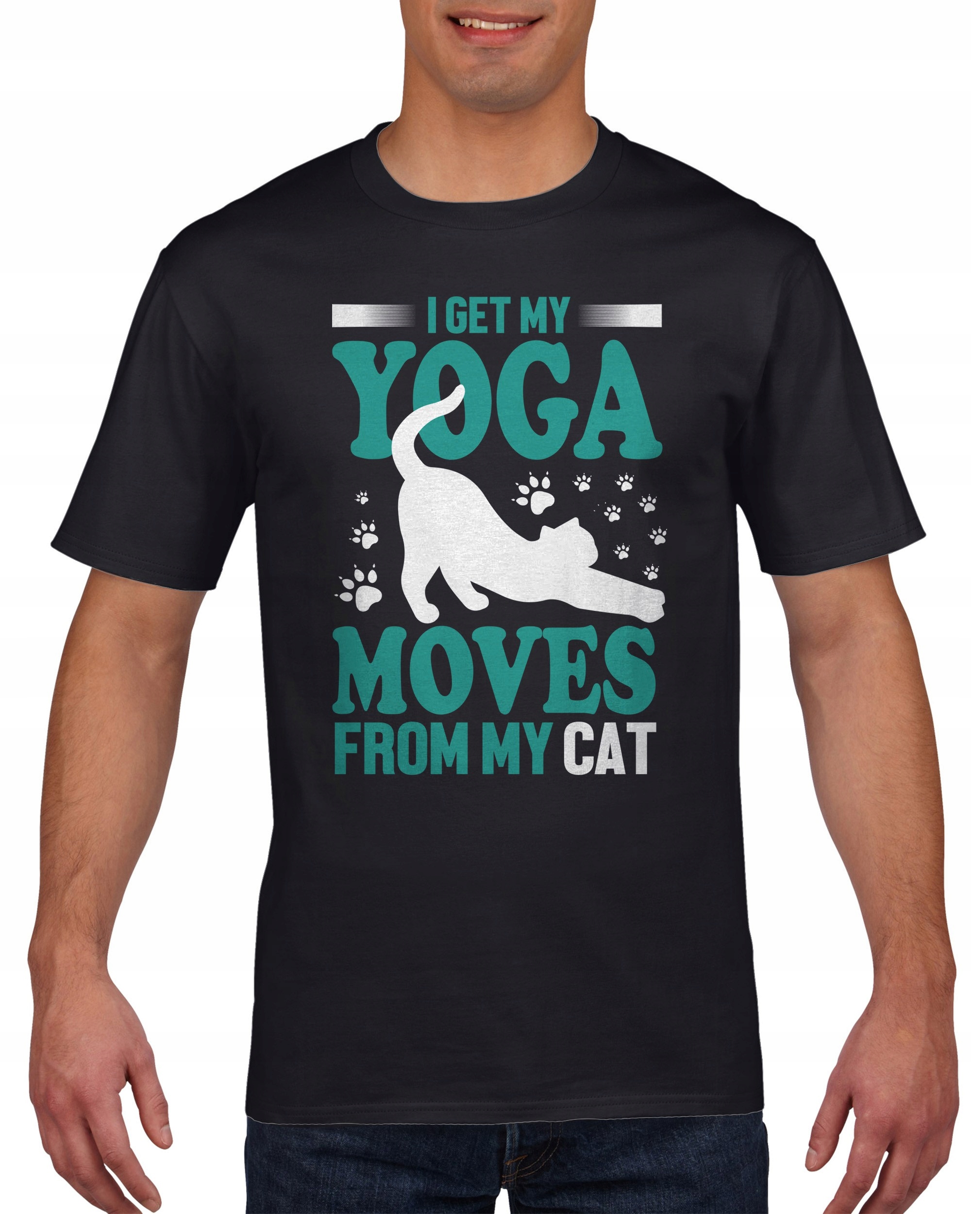 

Koszulka męska Yoga joga i koty M