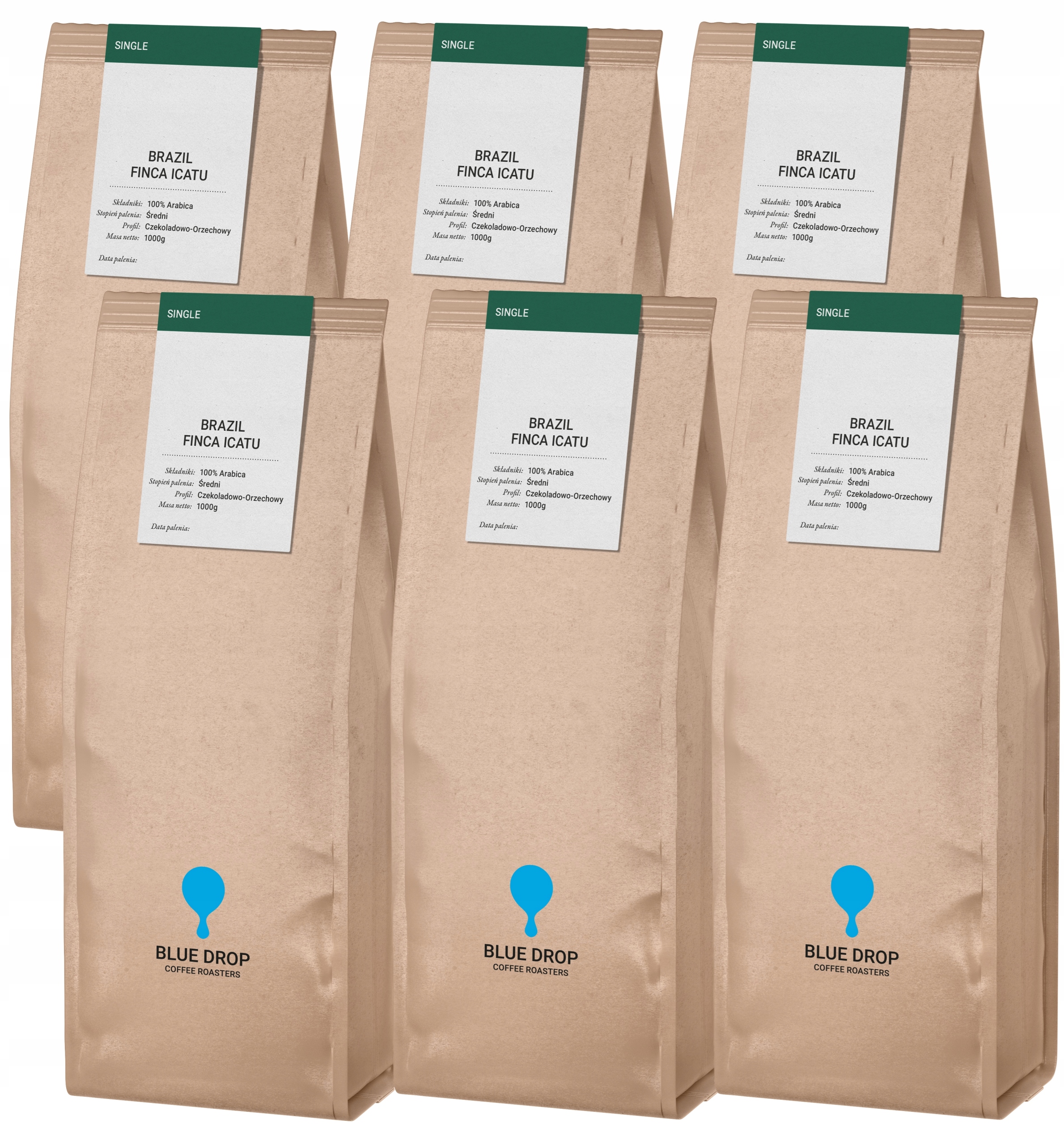 Káva Zrnková 1 kg x 6 Brazílie Arabica Čerstvě pražená pro kávovar +dárek