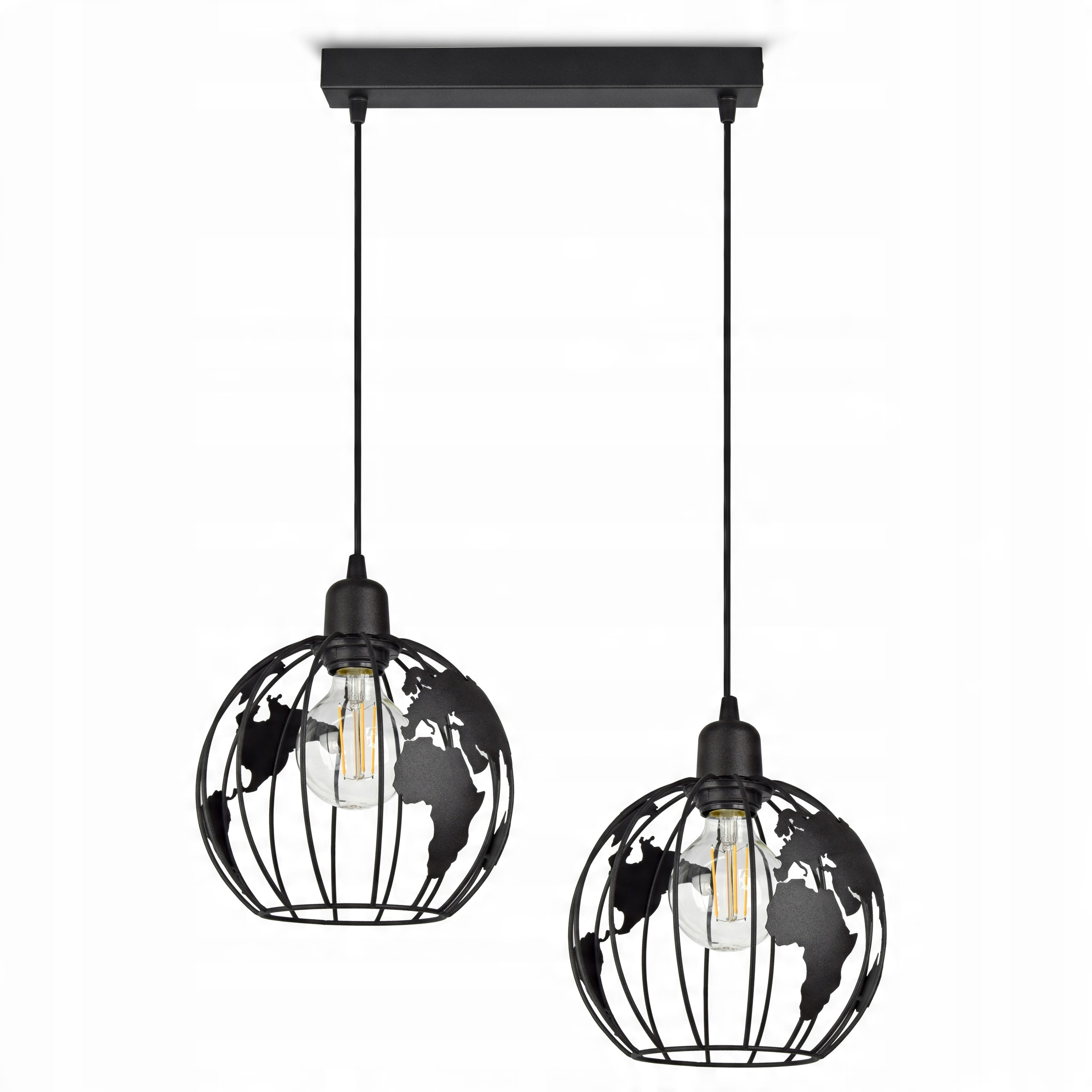 

Lampa Wisząca Żyrandol Globus Czarna Biała Szara