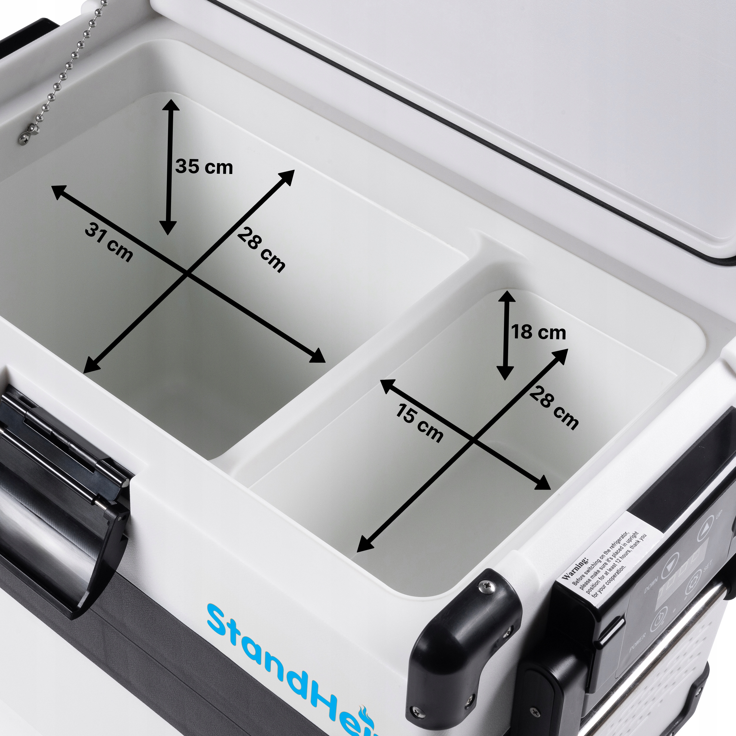 PRZENOŚNA LODÓWKA TURYSTYCZNA 42L KOMPRESOROWA 12V 24V 230V STANDHEIZ Moc 45 W