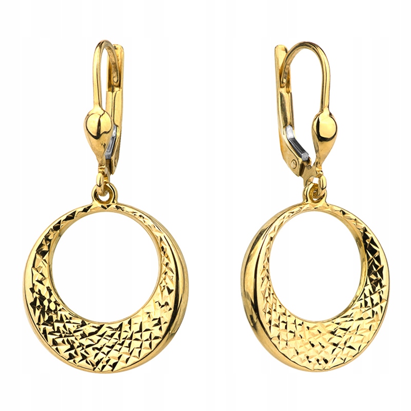 Zlaté Náušnice ryzosti 585 Paví Očka