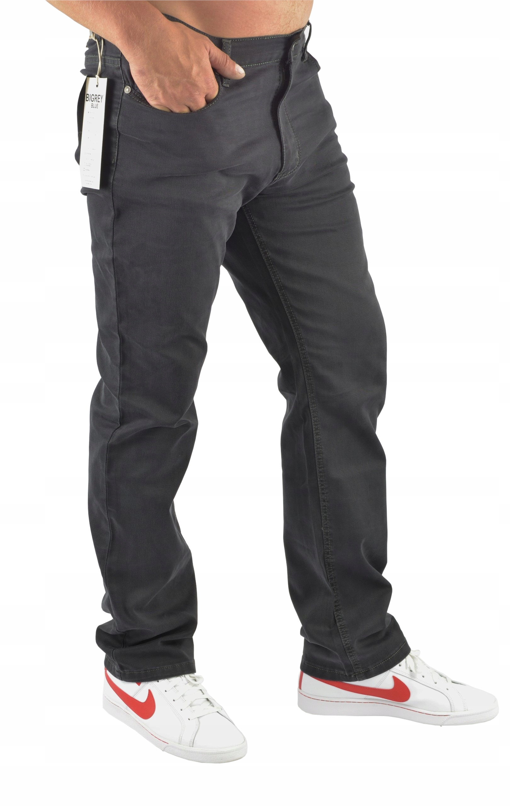 MĘSKIE JEANSY BIGREY SPODNIE SZARE 40/30