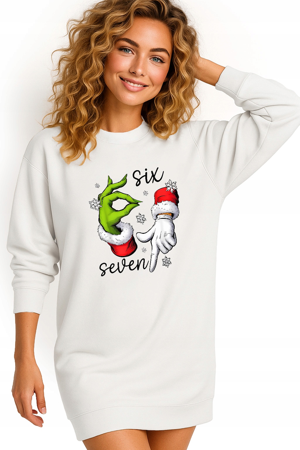 Mikina Vánoční Oversize Šaty Six Seven 67 Grinch Dárek XL