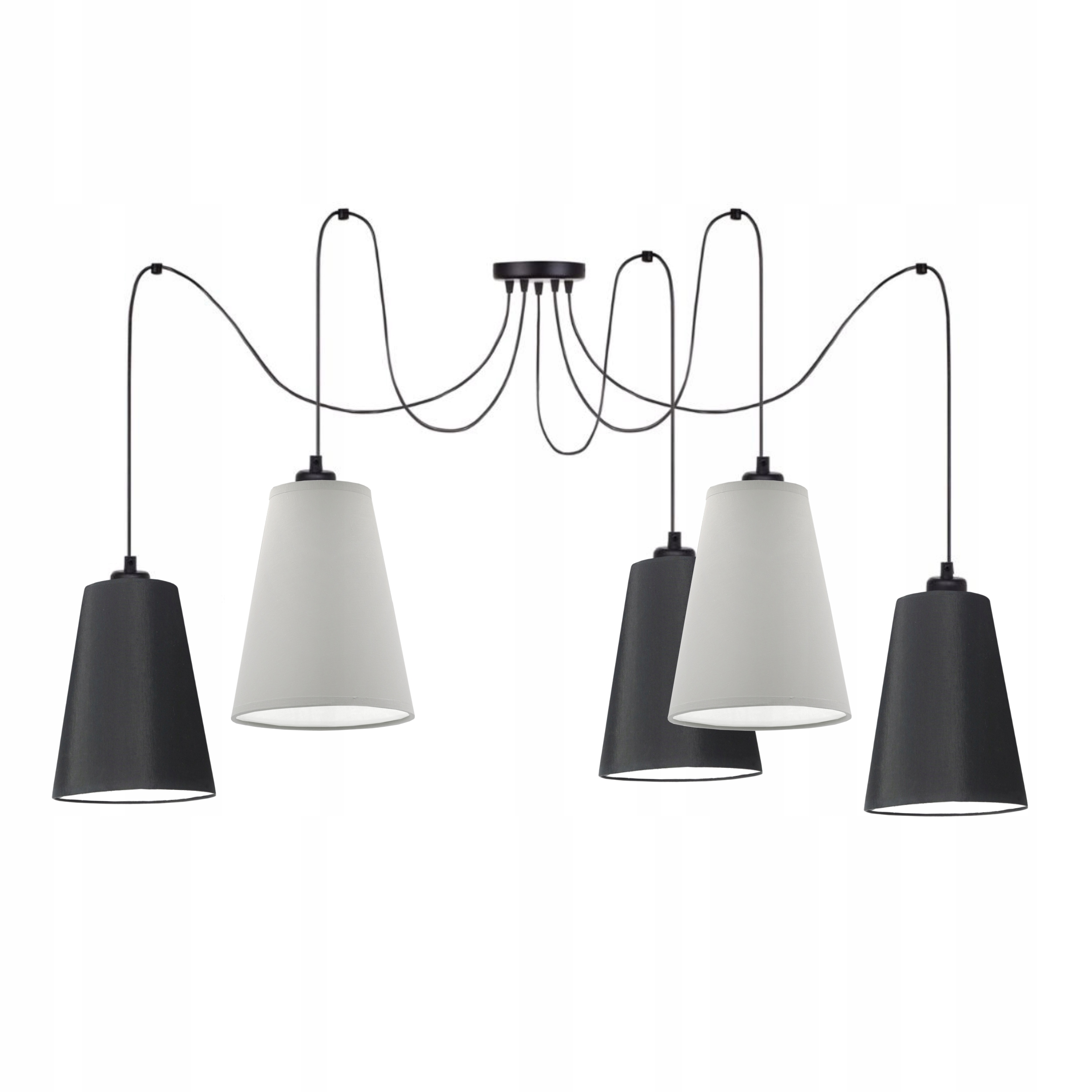 Závěsná Stropní Lampa Stínidlo Kužel Barvy E27 Pavouk 5-bodová