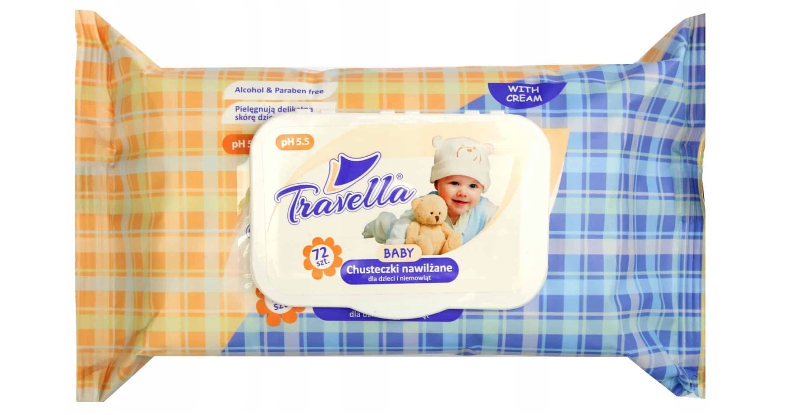 CHUSTECZKI NAWILŻANE TRAVELLA BABY DLA DZIECI I NIEMOWLĄT 72szt