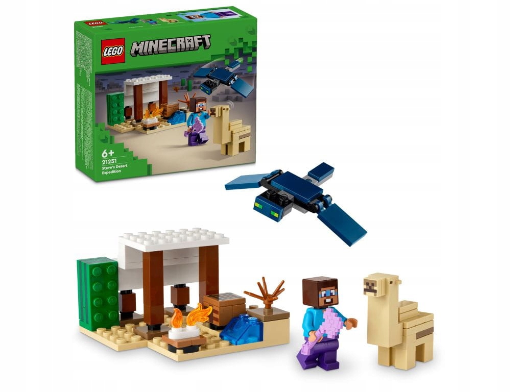 LEGO 21251 Minecraft Pustynna wyprawa Steve`a Liczba elementów 75 szt.