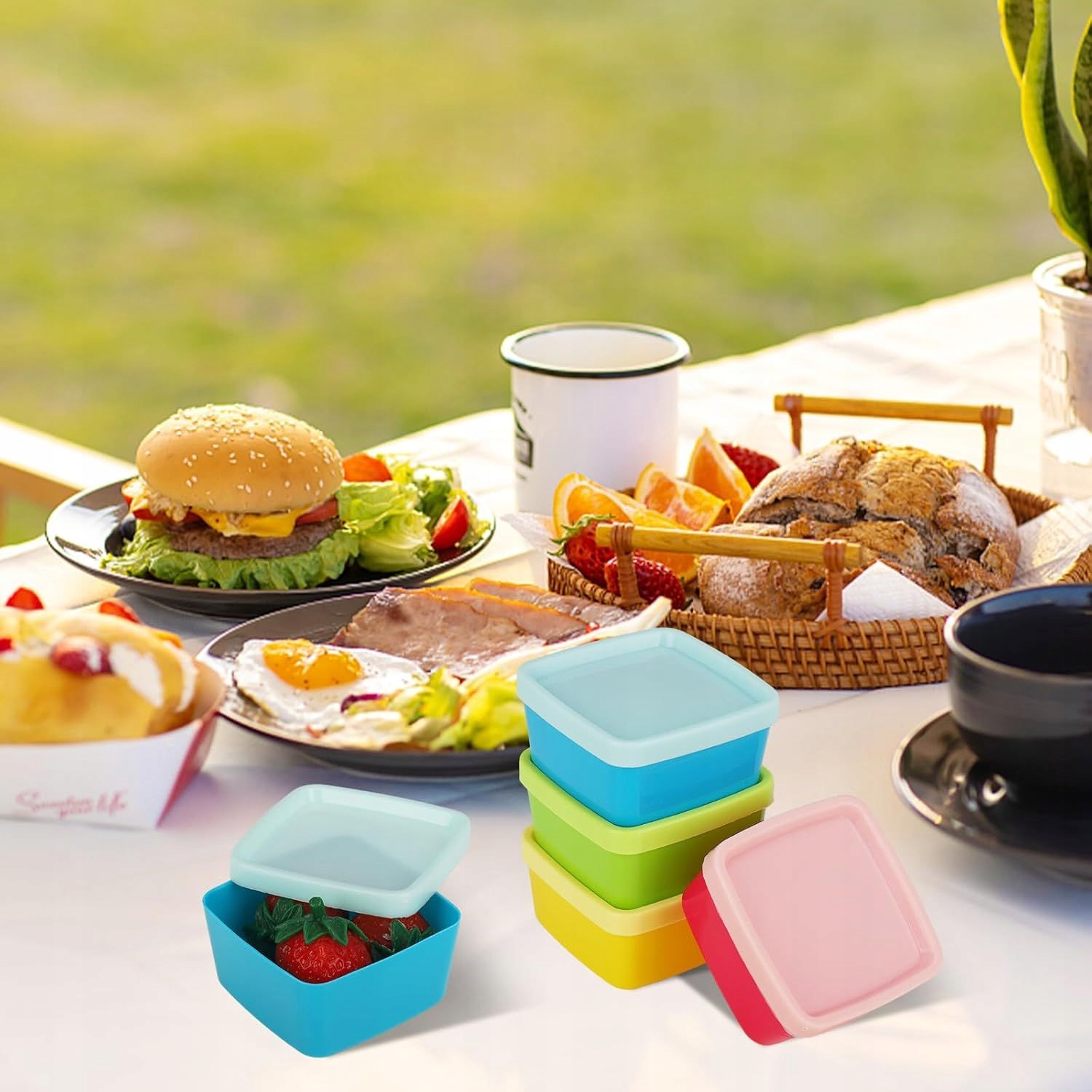 POJEMNIKI NA SOSY PRZEKĄSKI PRZYPRAWY PUDEŁKA NA ŻYWNOŚĆ 75 ml KPL. 5 szt. Linia pojemniczki na sos