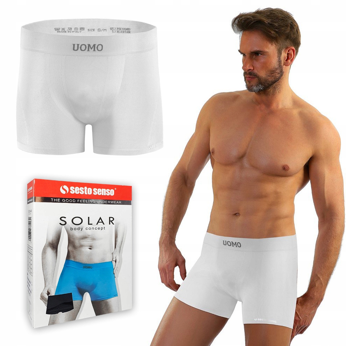 

Sesto Senso Solar bezszwowe bokserki męskie - L/XL