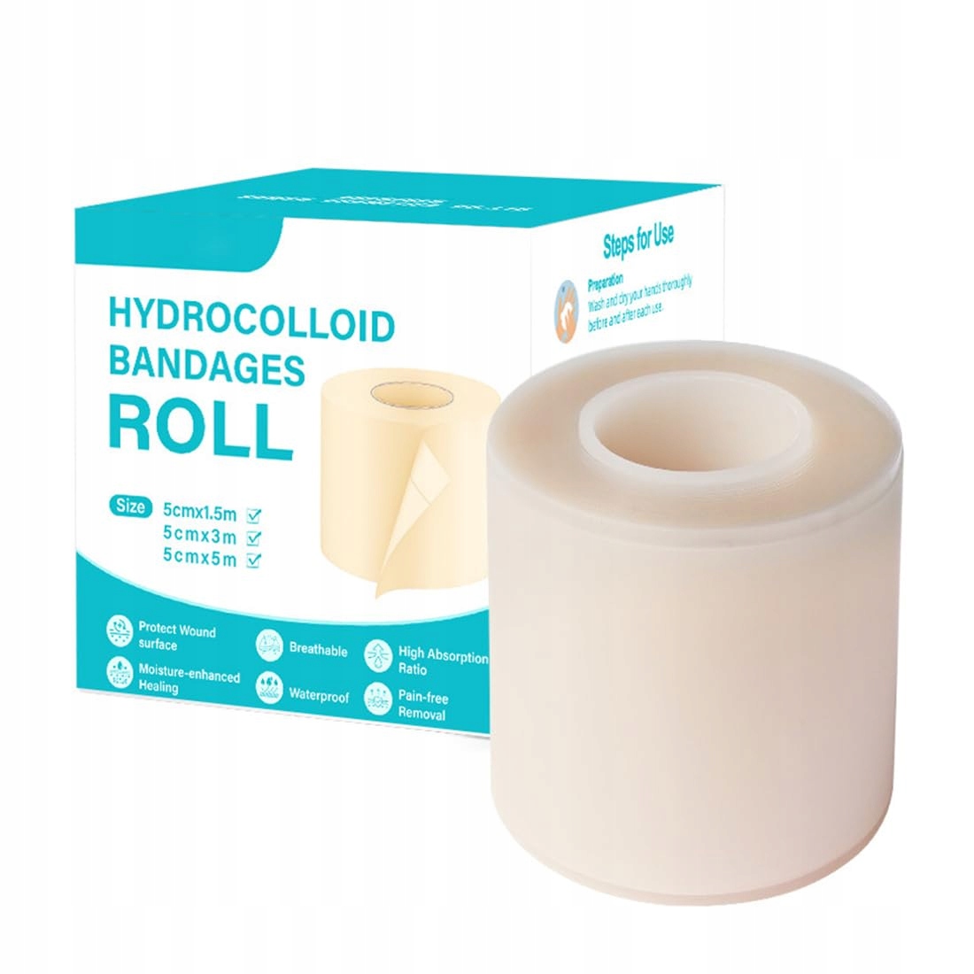 hydrokoloidowe taśma na blizny Niedrażniący środek rozmiar 5cm x 5m