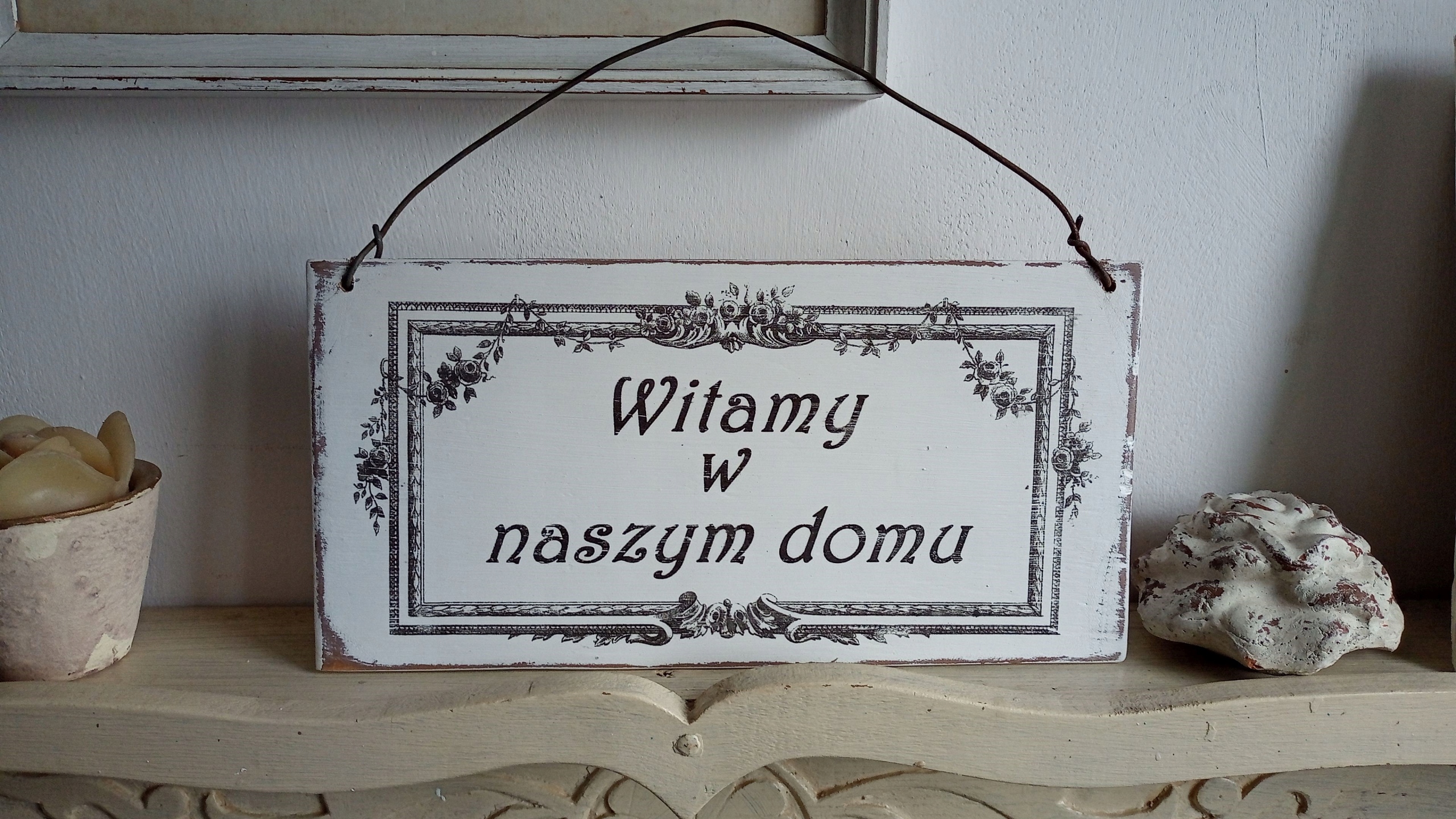 DESKA DUŻA TABLICZKA WITAMY, SHABBY