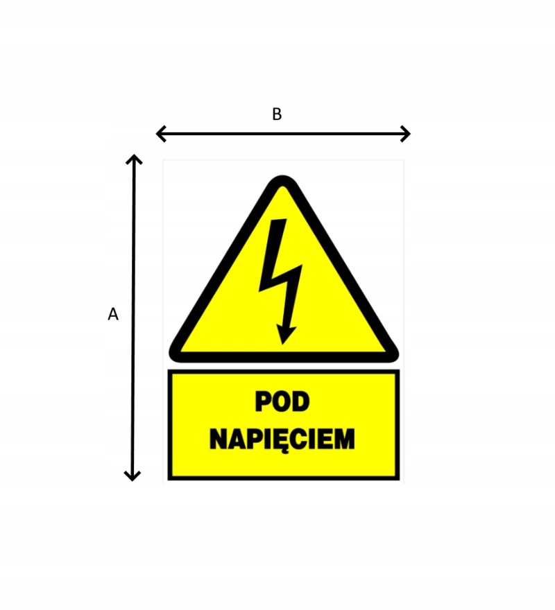 Naklejka samoprzylepna POD NAPIĘCIEM 74x105 mm EAN (GTIN) 5901924531036