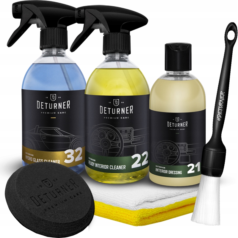 DETURNER ZESTAW DO CZYSZCZENIA WNĘTRZA AUTA SZYB