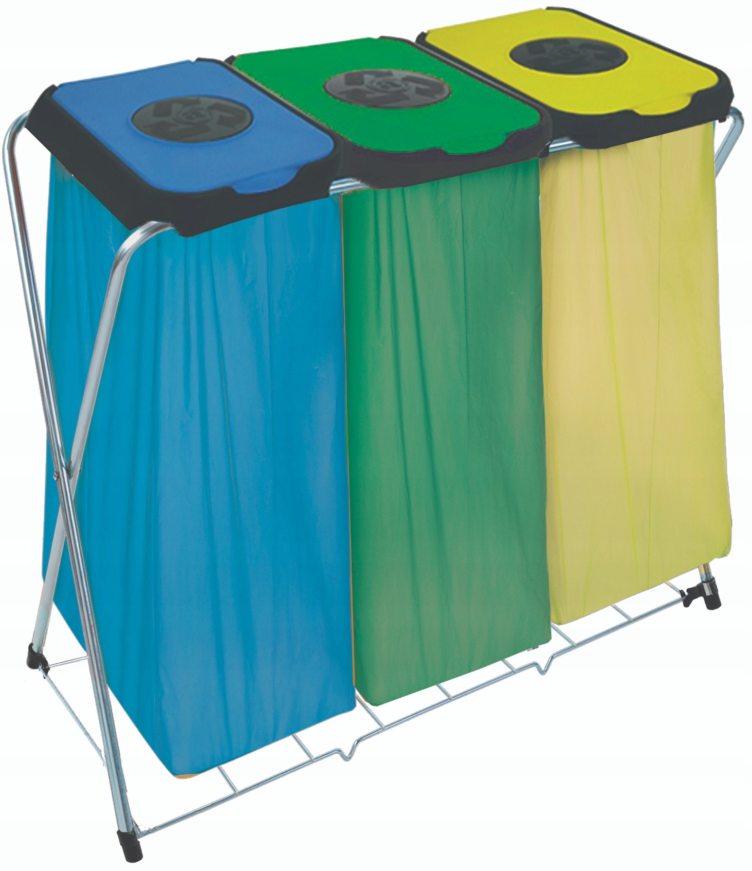Levně Ocelový Stojan Na Sáčky Eco Life Trojitý Pro Třídění Odpadků 3x120L Silný