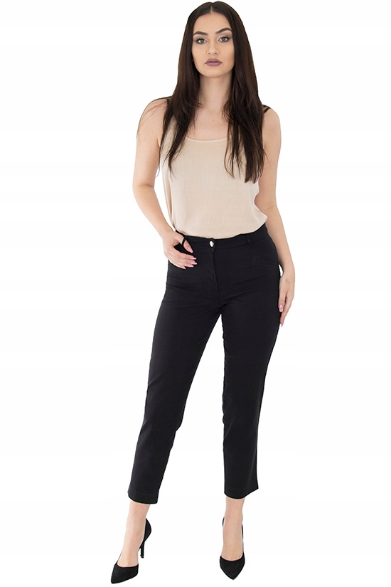 SPODNIE BAWEŁNA CYGARETKI (38-52) 4-KOLORY r.40 Wzór dominujący bez wzoru