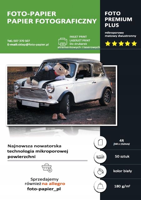 

Papier Fotograficzny Matowy 10x15 180 g/m2 50 szt