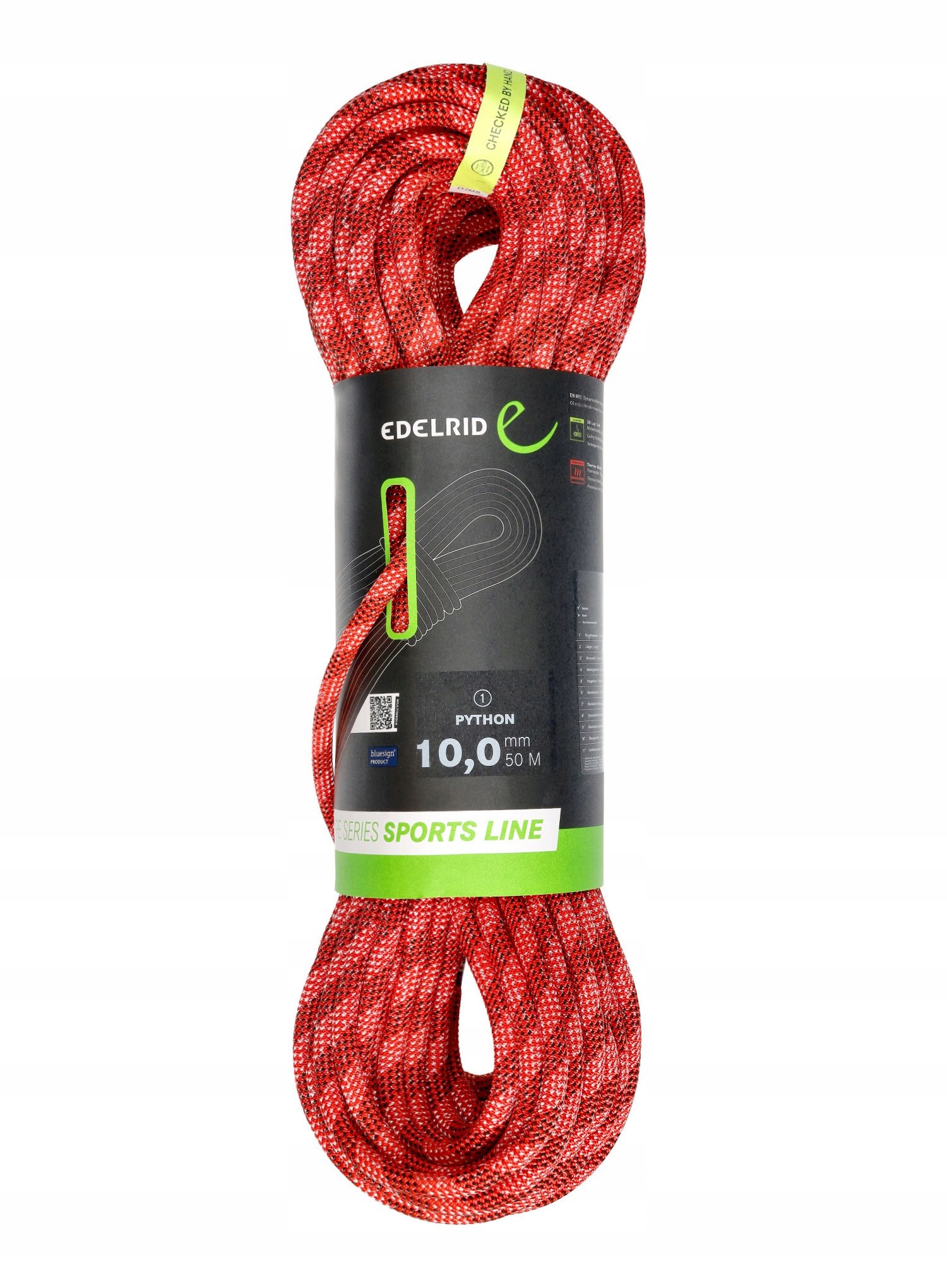 Dynamické lano Edelrid Python 10 mm 50 m červená barva