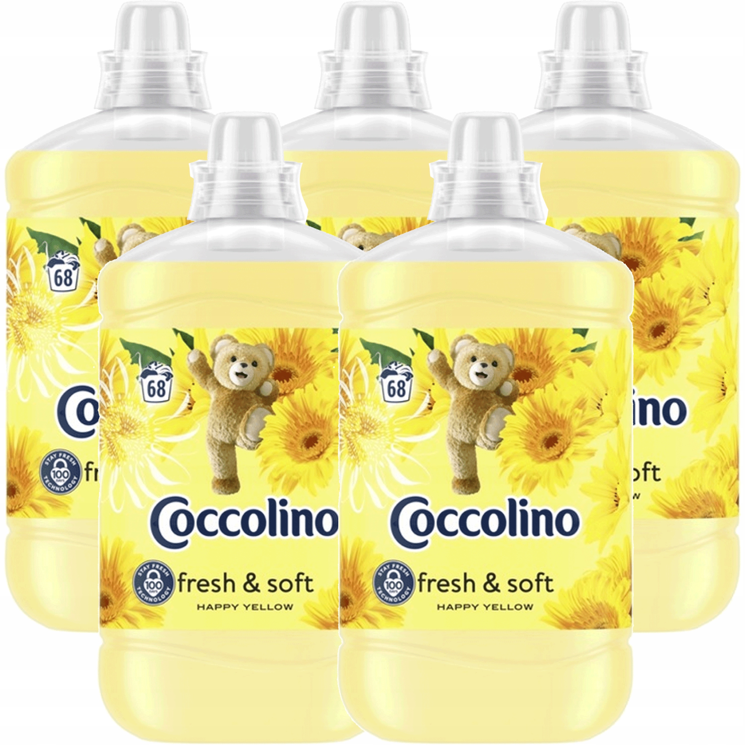 Levně Coccolino Creations Happy Yellow tekutá aviváž 1,7L 68praní x5