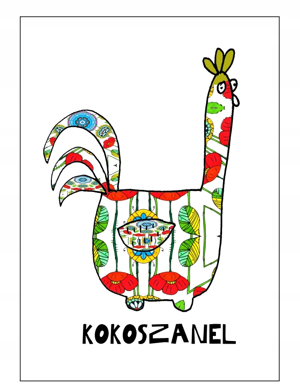 20x30 kura KURKA KOKO KOKOSZANEL COCO WZORY Nazwa plakat
