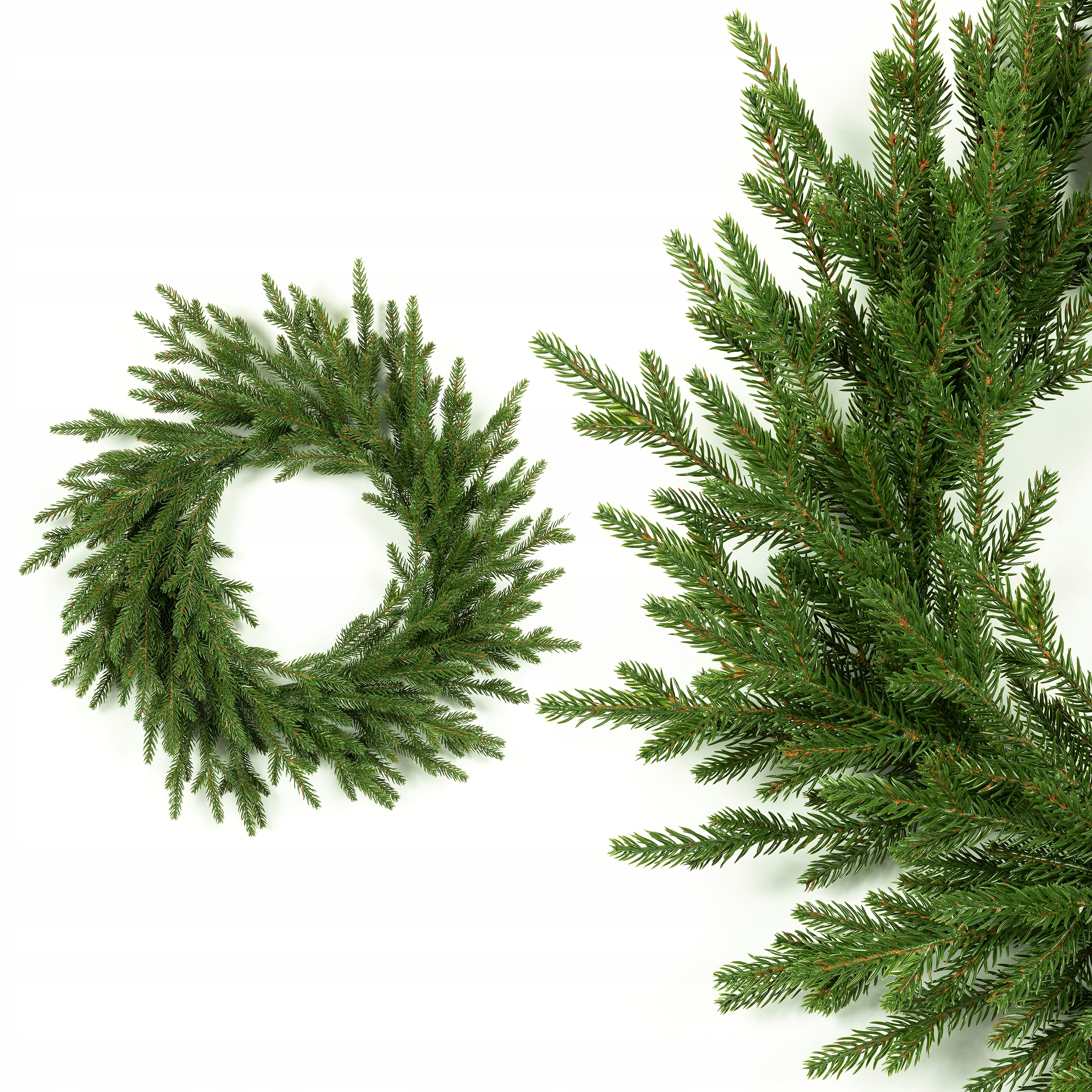 Wianek 100% PE FINEZYJNY ŚWIERK 60 cm Podkład na drzwi stół 3D wieniec