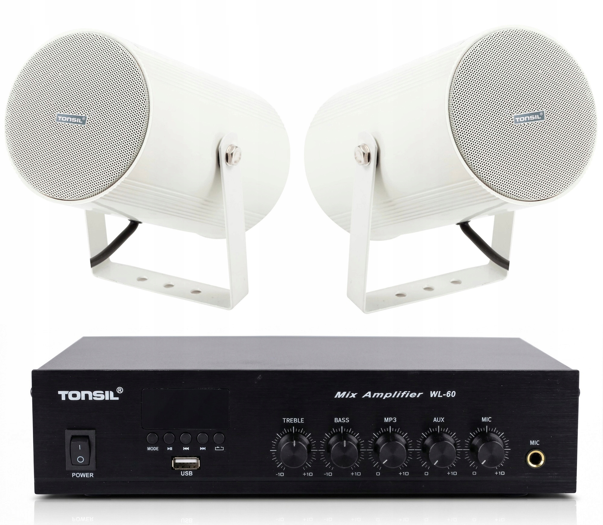 Set Tonsil Zosilňovač WL-60 2x obojsmerný zvukový projektor PD-20W