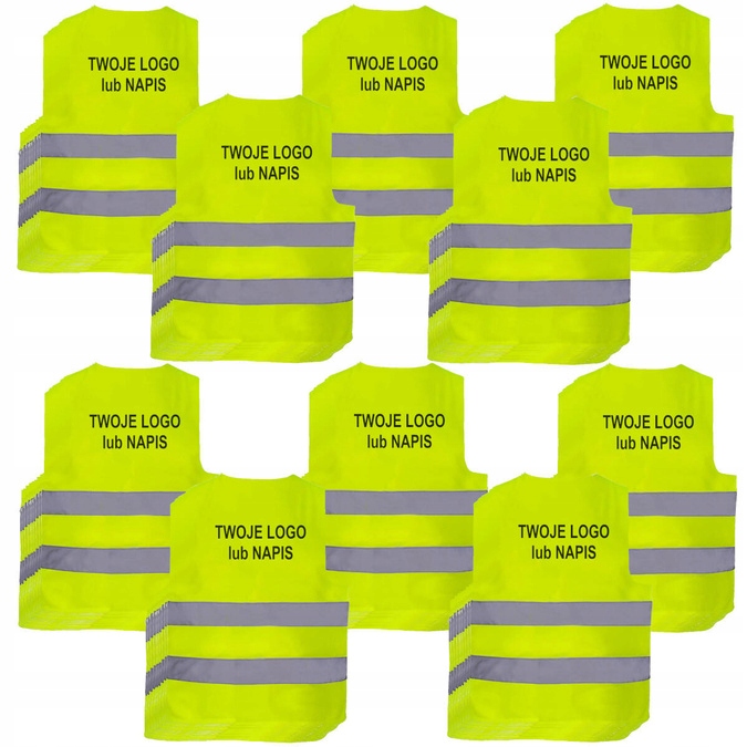 Reflexní vesta VEST2 Bozp s potiskem a logem, sada 100 Ks