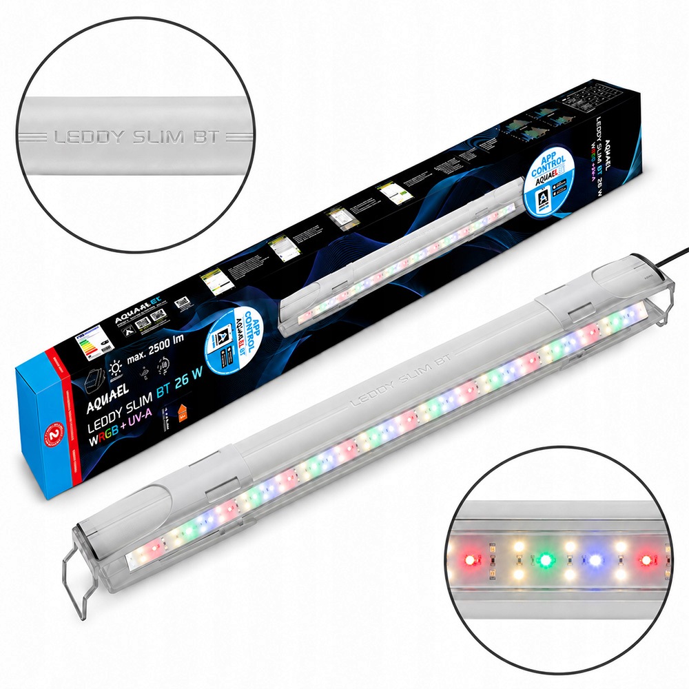 Aquael Leddy Slim Bt 760 26W Bílá Led lampa Wrgb+uv pro akvárium 80-100 cm