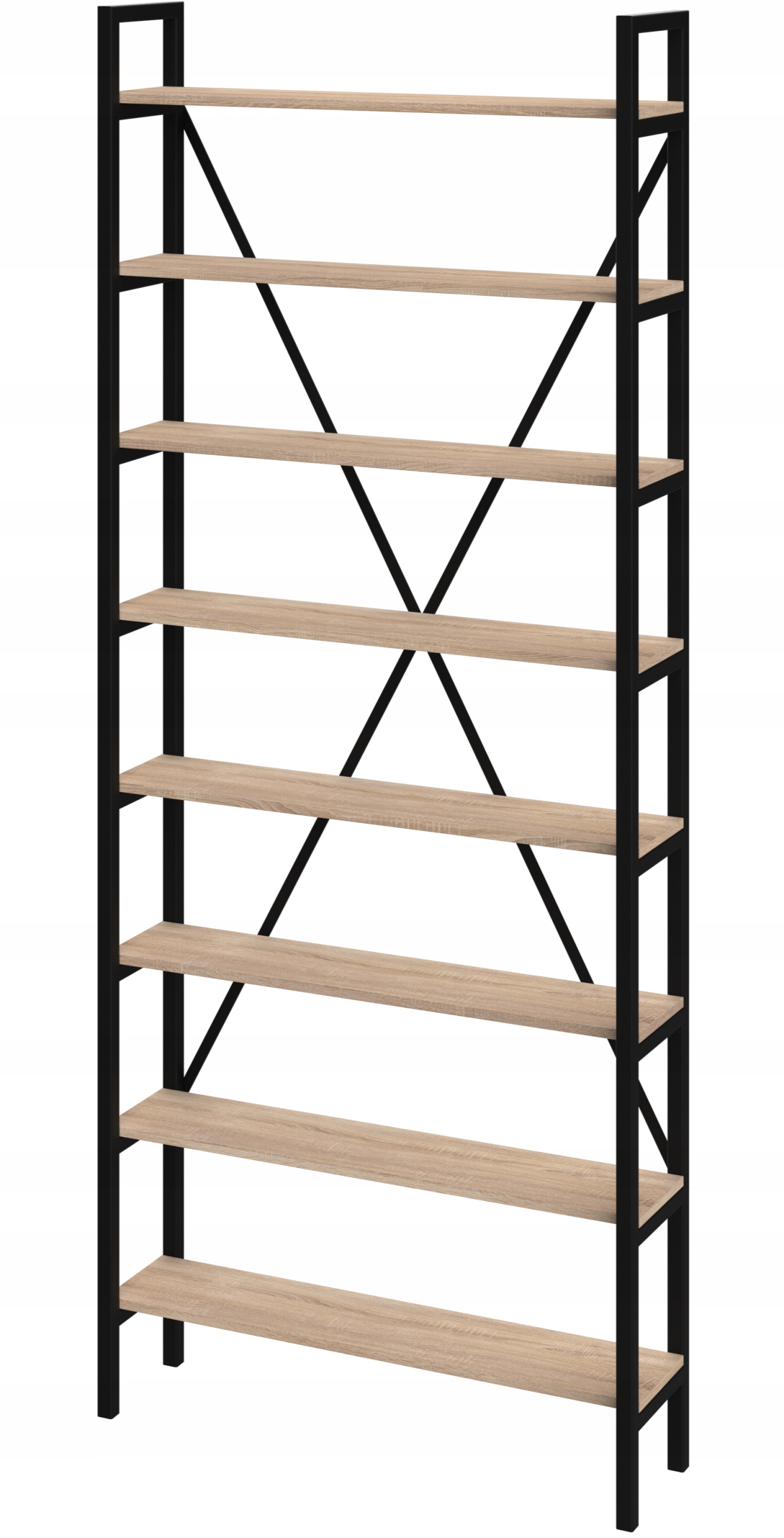 Regál Loft Medium-LAM 245x100x20 D8 na knihy (mnoho barev desky)