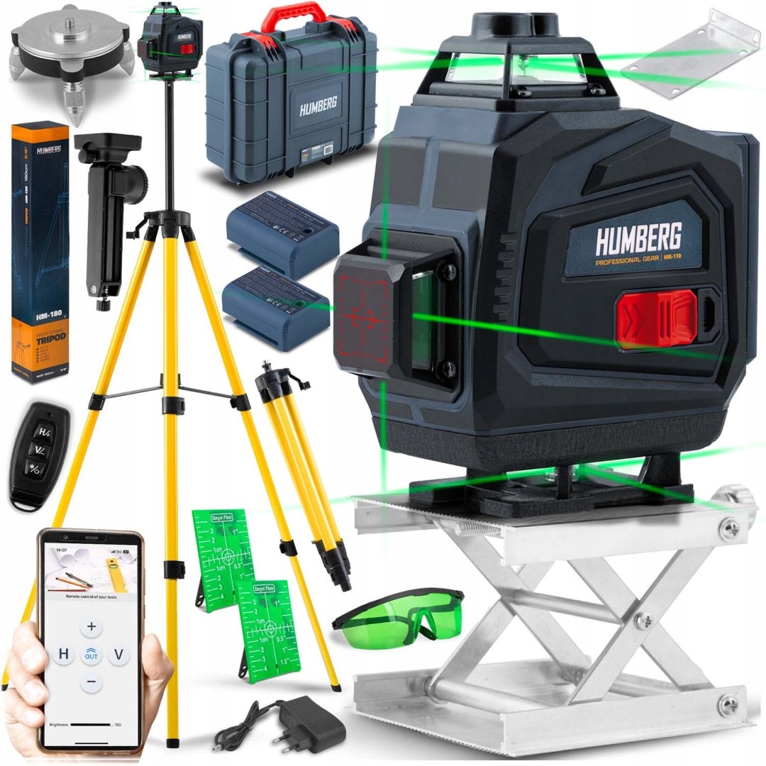 Křížový laser v kufru stativ Humberg HM-170 Humberg