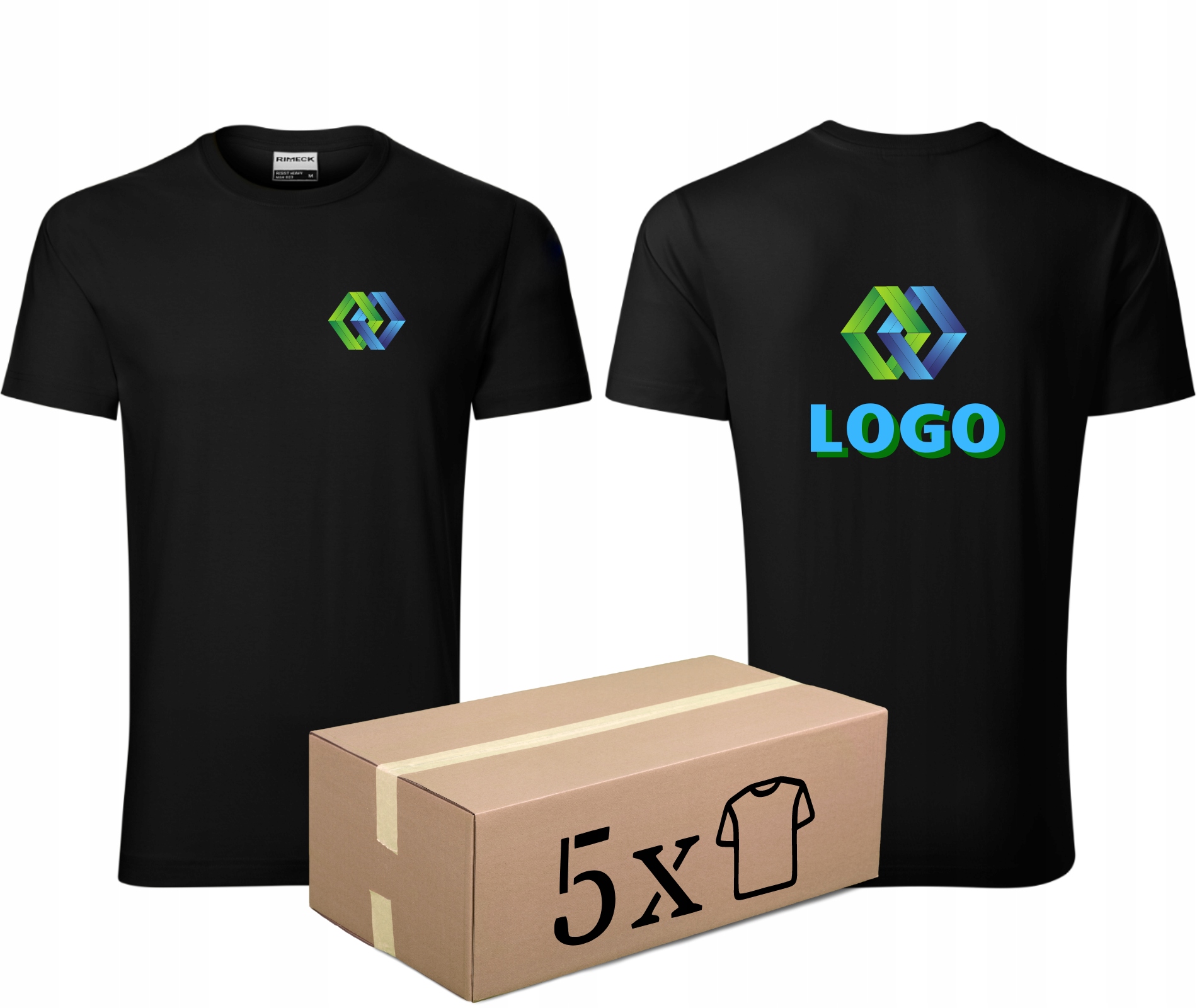 5x Koszulki robocze z własnym nadrukiem logo firmy