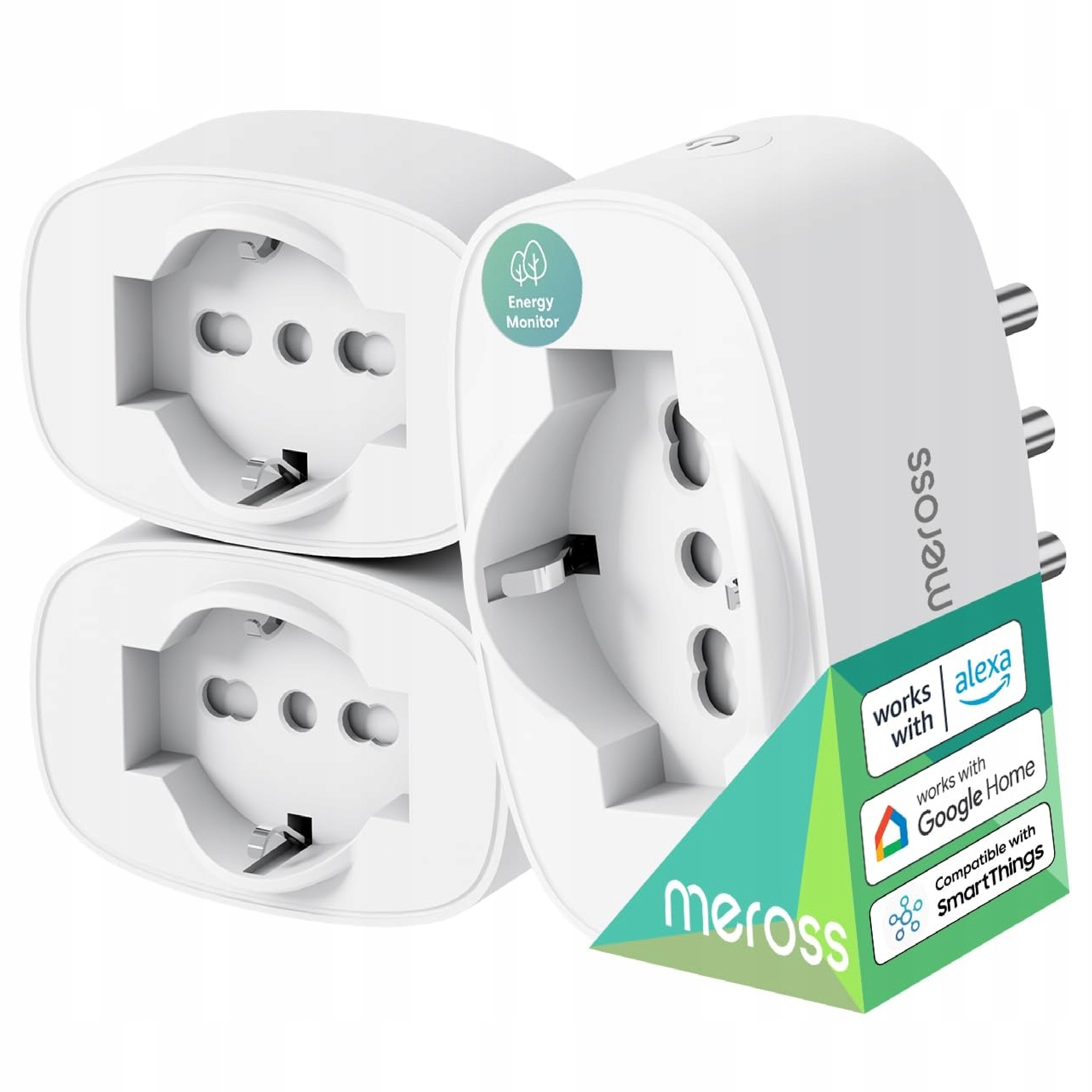 Meross Italská WiFi zásuvka, inteligentní s monitorováním energie 3-PAK