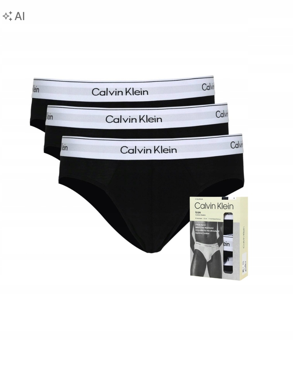 Calvin Klein Icon Cotton Stretch Slipy Boxerky 3 Páry) černé/černé vel. M