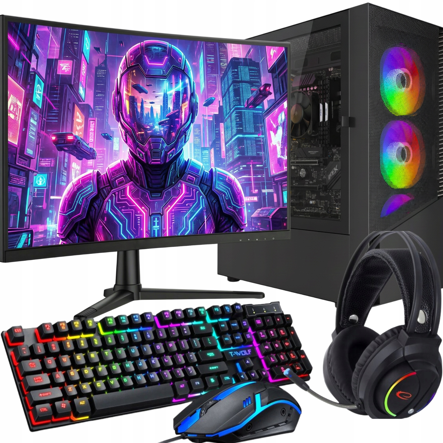 Herní Set Ryzen 5 32GB Ram 1TB Ssd WiFi Windows 11 Monitor 24" 240HZ