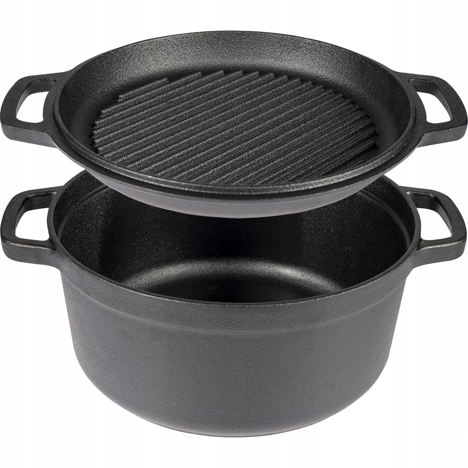 

Garnek Żeliwny Z Patelnią Grillową 3,5L Browin