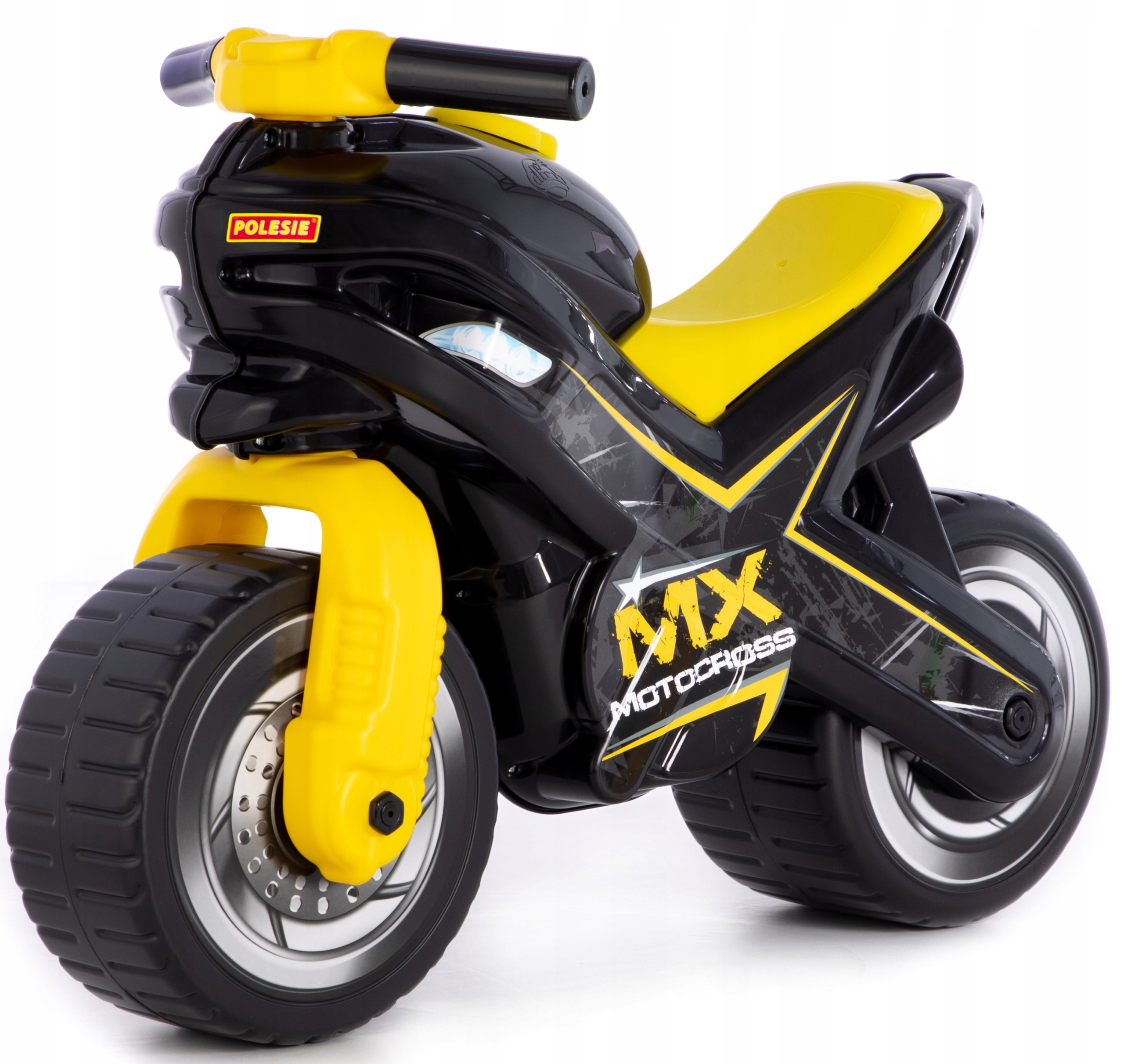 Jeździk motor MX motorek czarno-żółty dla dzieci 1+