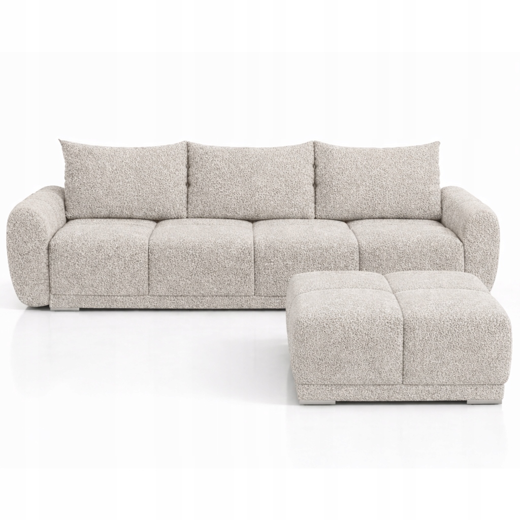 Béžová Rozkládací Pohovka S Funkcí Spaní 150 x 200 CM Honey 3 Boucle Taburet