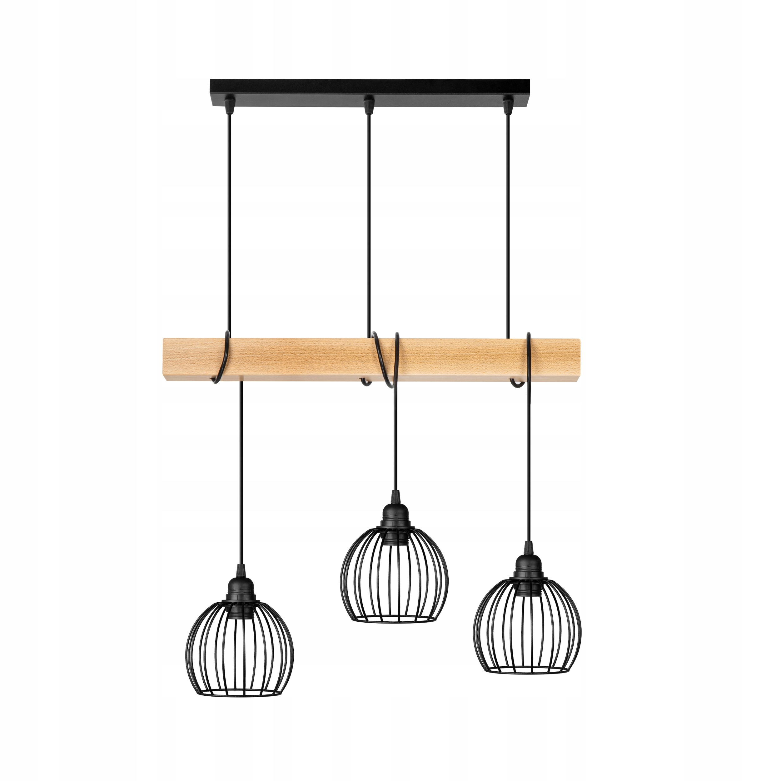 

Lampa Wisząca Belka Drewniana Kula Brylant Loft
