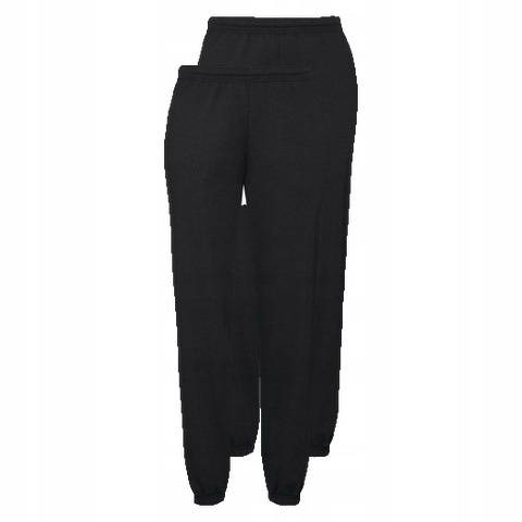 2x Pánské teplákové kalhoty se stahovacím lemem Fruit Of The Loom černé 3XL