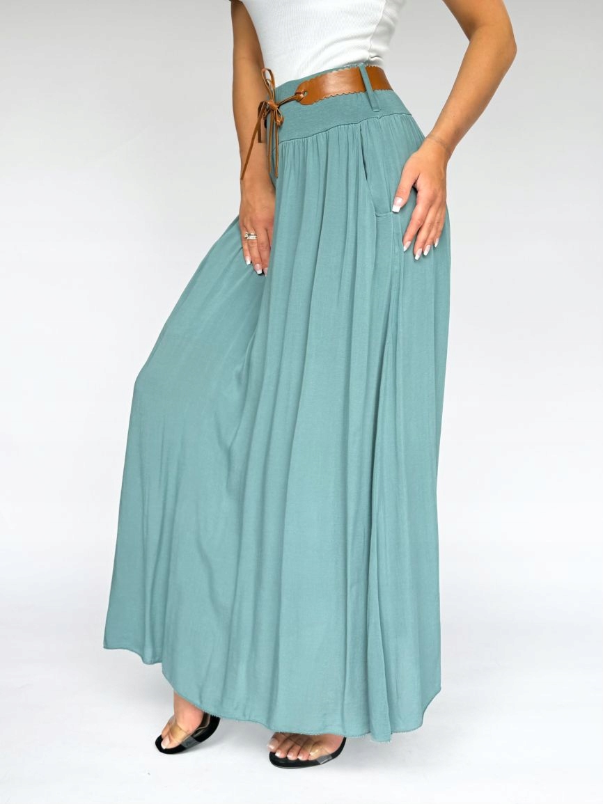 SPÓDNICA DAMSKA SPÓDNICZKA DŁUGA MAXI LETNIA KOBIECA ZWIEWNA MORSKA 2662 Model 2662