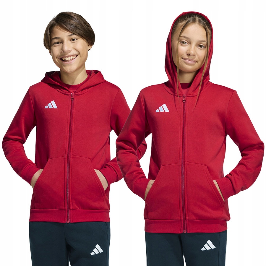 Bluza adidas Entrada 26 Hoody Full Zip Junior KH1781 czerwony 164 cm