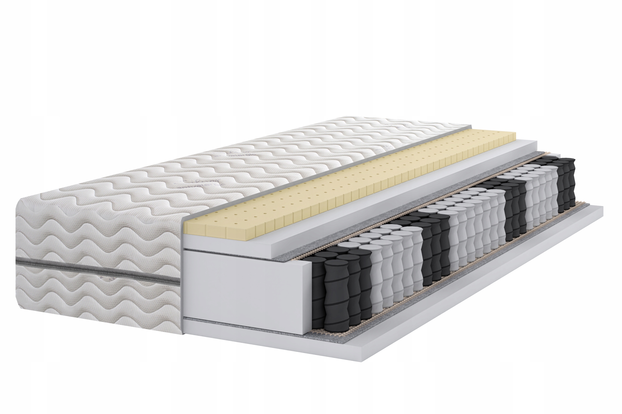 Materac Pocket 7 stref Lateks 70x180 H2 H3 19 cm Q