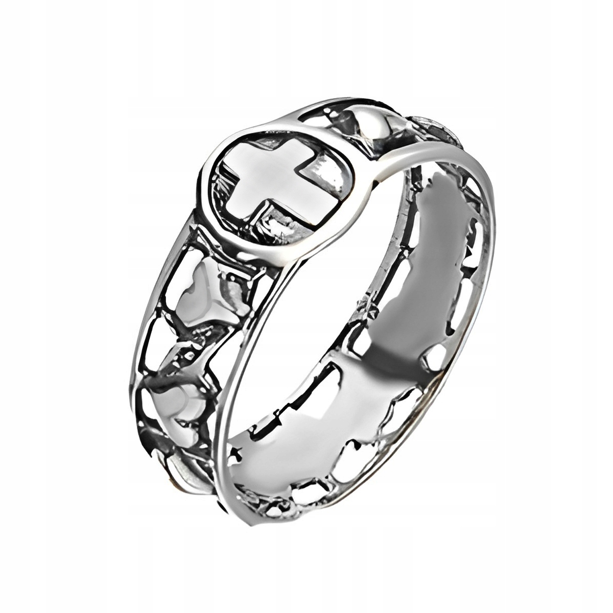 Obrączka srebrna pr. 925 RÓŻANIEC Na Palec Pierścionek z Różańcem | r. 24 Marka inny