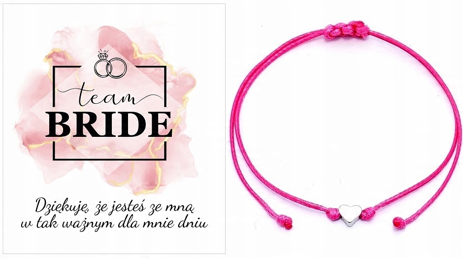 

Bransoletka Wieczór Panieński Team Bride Serce
