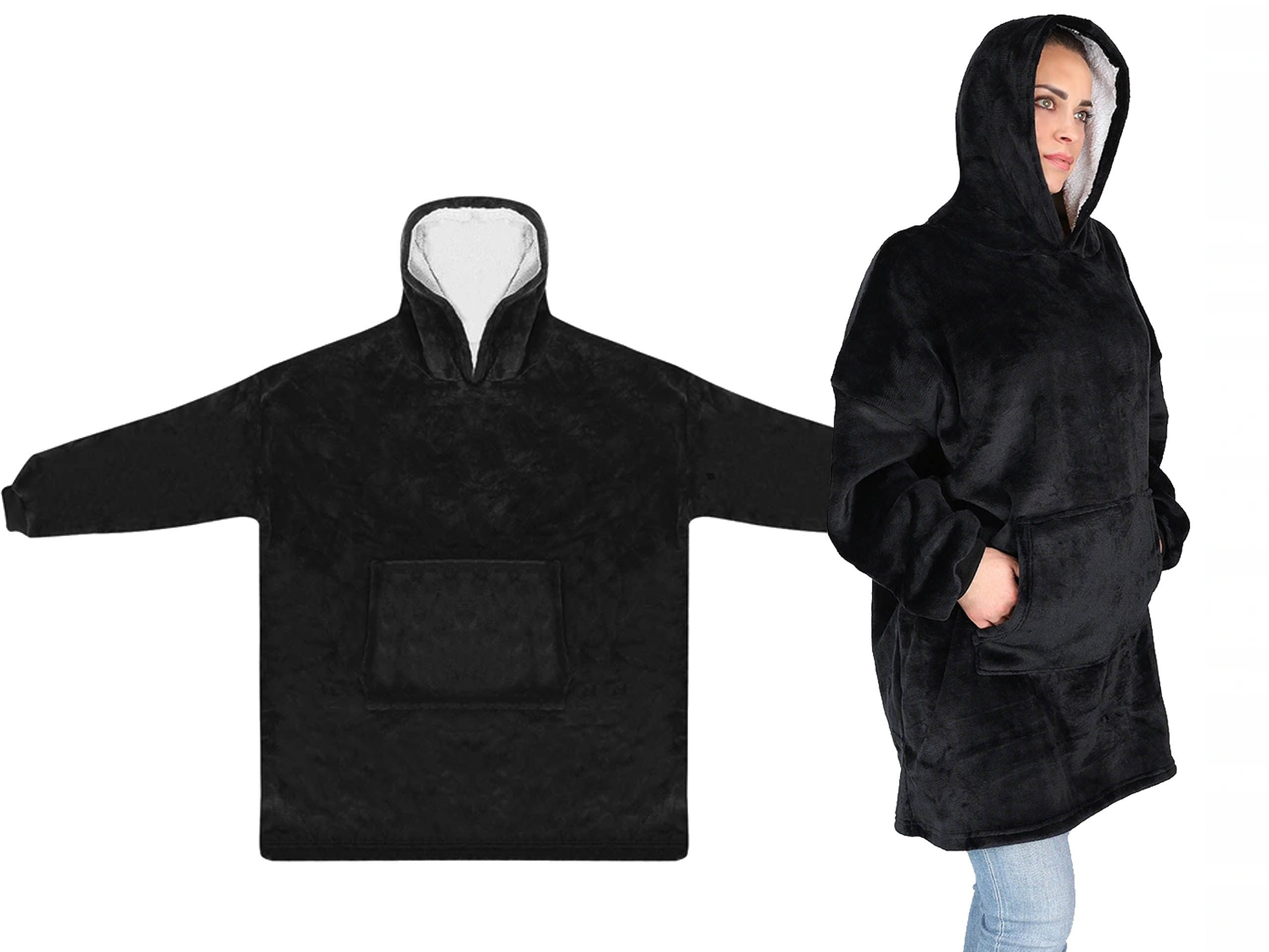 

2W1 Bluza Włochacz Oversize XXL Koc Polar Ciepły