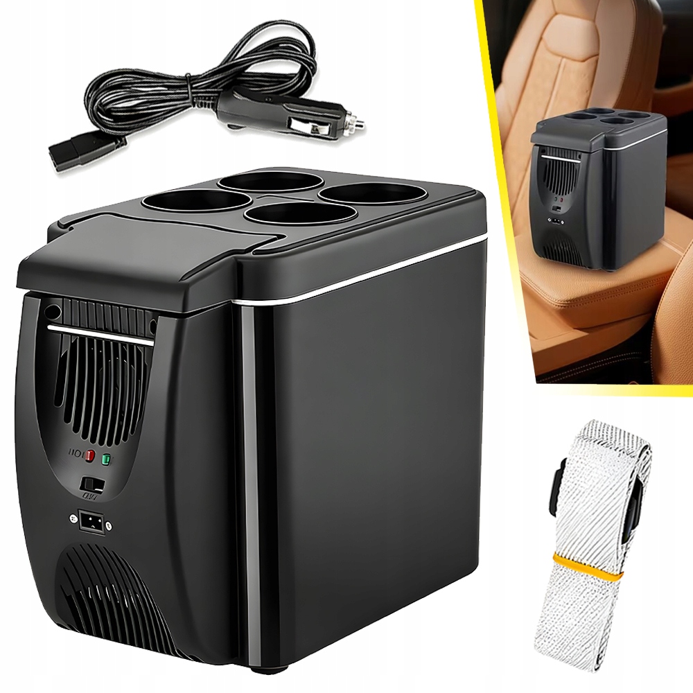 6 L Přenosná Lednička Na Nápoje, Ovoce, Kosmetika, Chlazení/ohřívání V Autě