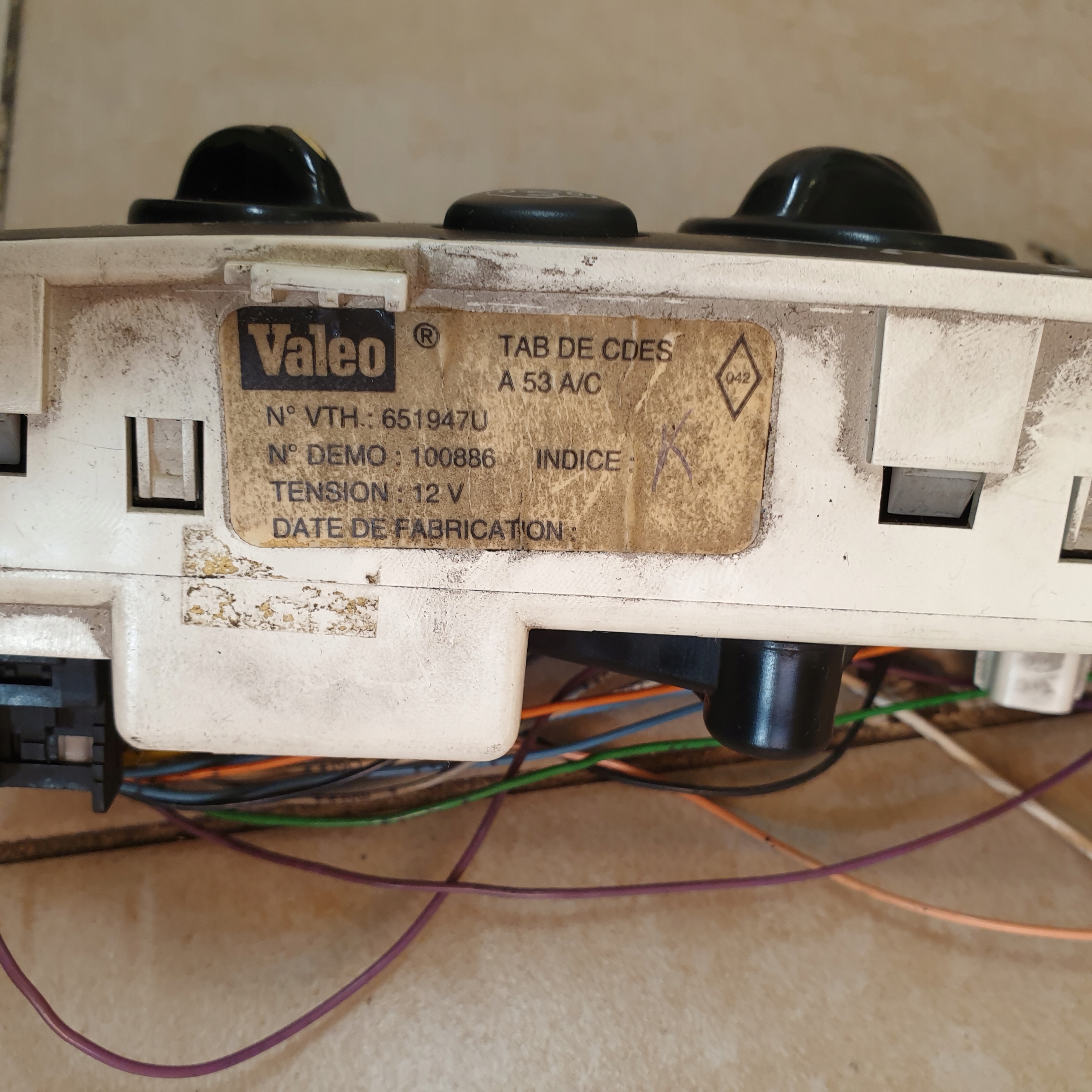control panel NAWIEWEM KLIMATYZACJA RENAULT SCENIC and 651947U OE EU