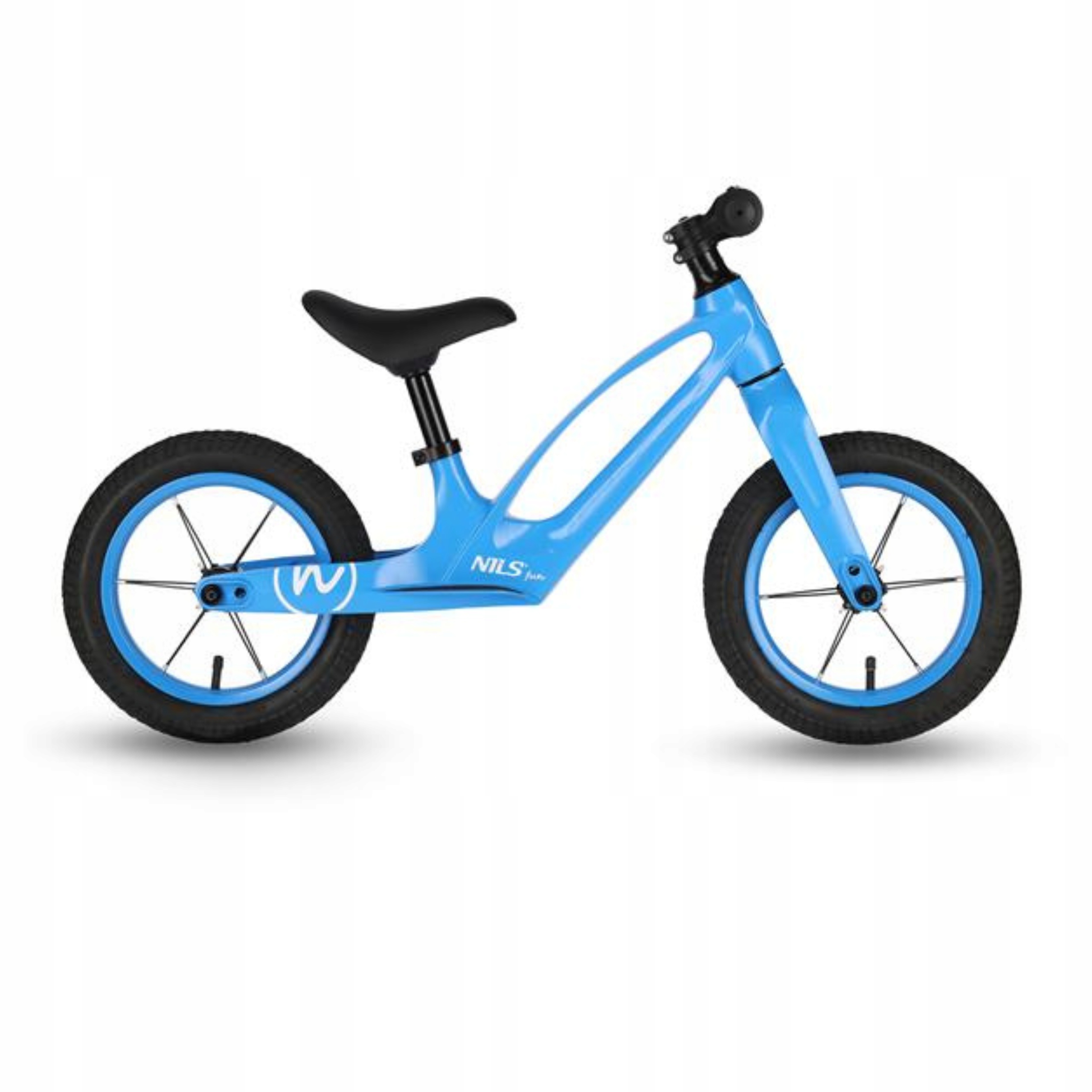 Dwukołowy rowerek biegowy niebieski dla dzieci Nils Fun RB901 Led
