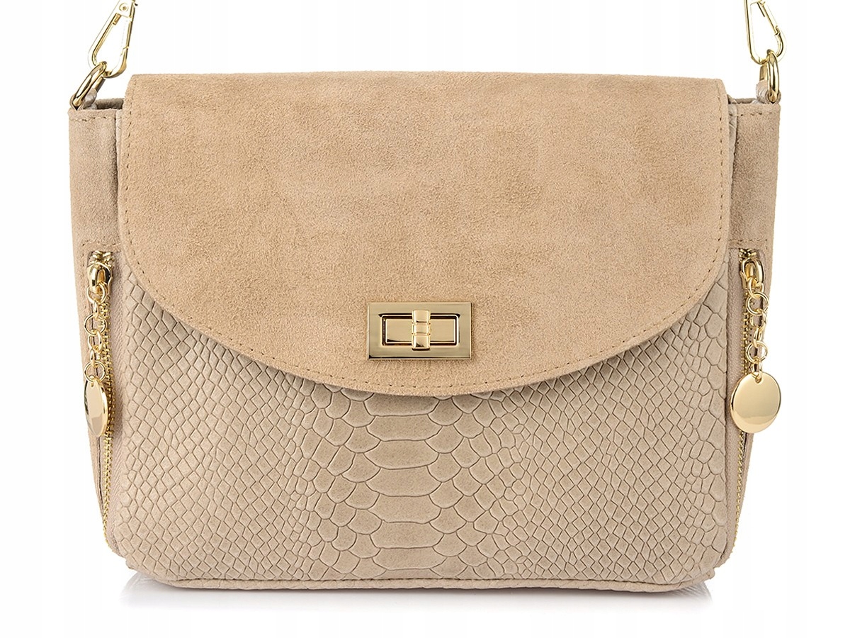 

Włoska Torebka Skórzana listonoszka skóra węża