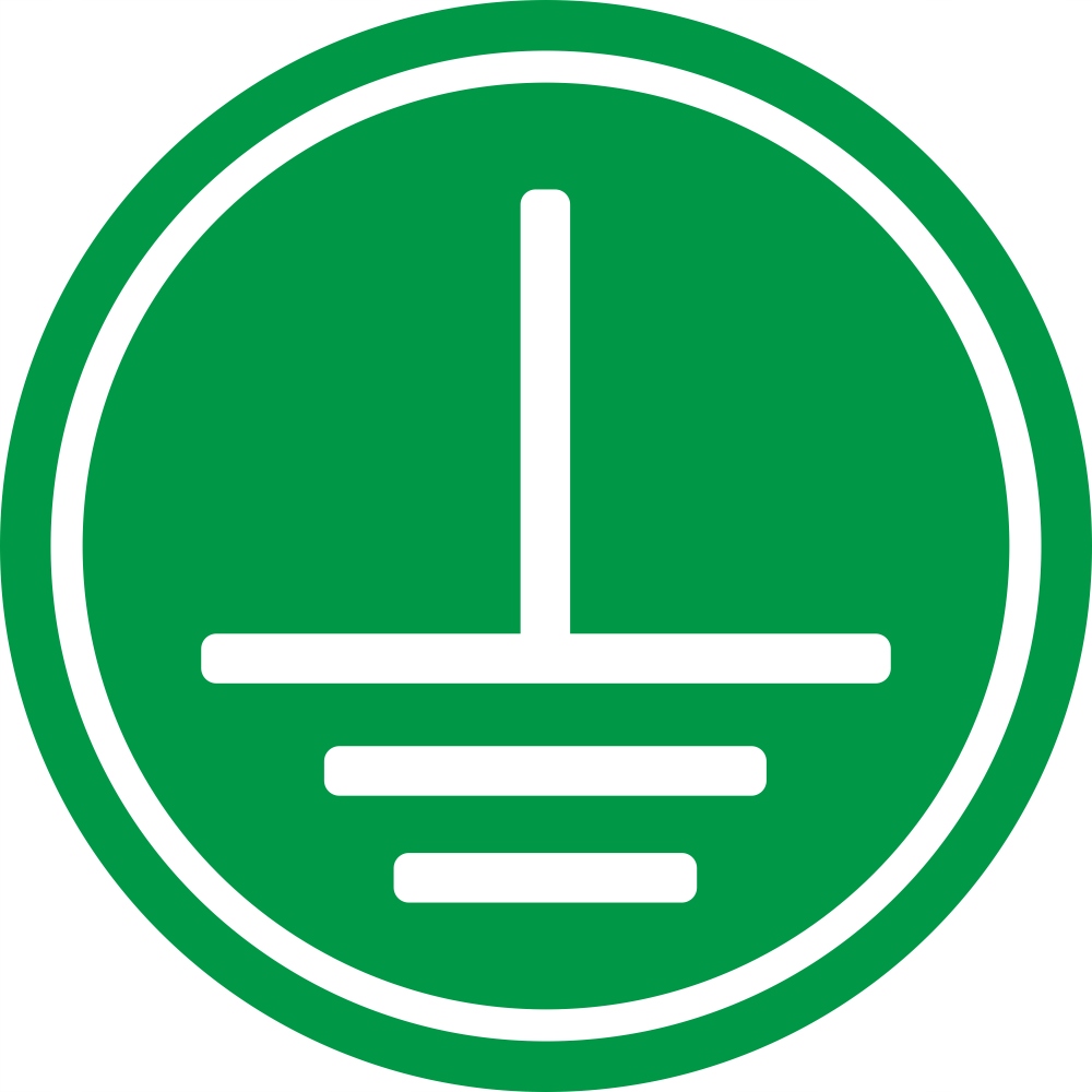 

Naklejka informacyjna Uziemienie okrągła 10 cm